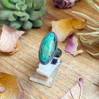 MJ Ring – Sterling Silver Adjustable Oval Turquoise Ring
