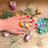 MJ Ring – Sterling Silver Adjustable Double Spiny Oyster Ring