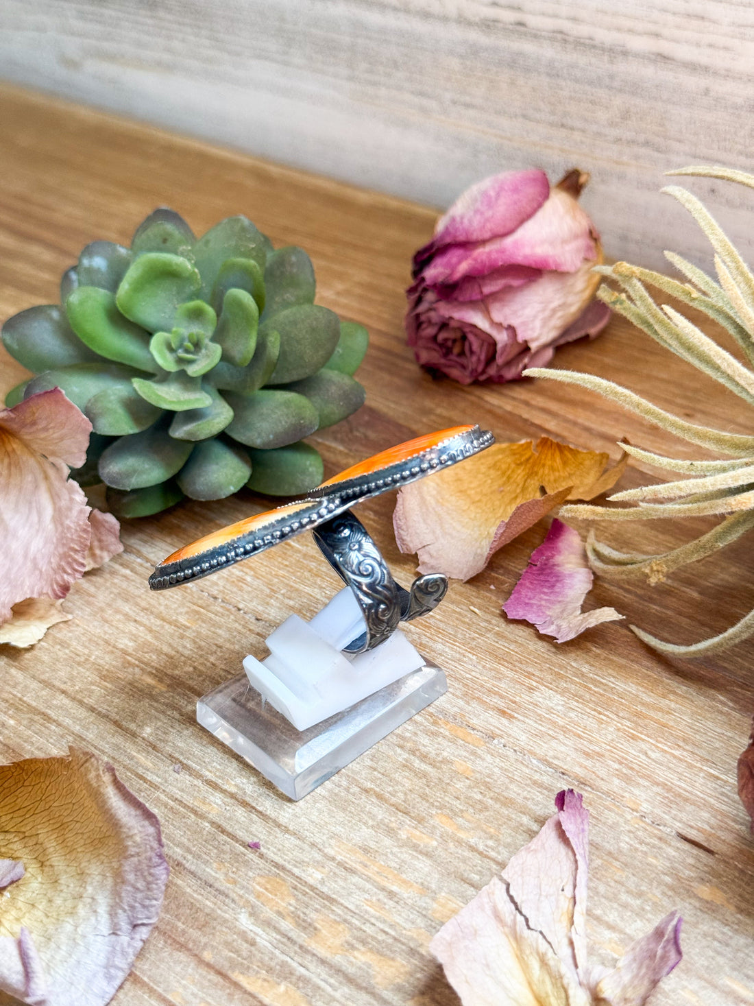 MJ Ring – Sterling Silver Adjustable Double Spiny Oyster Ring