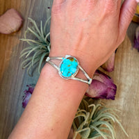 Sterling Silver Turquoise Cuff Bracelet – Small Wrist Friendly