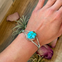 Sterling Silver Turquoise Cuff Bracelet – Small Wrist Friendly