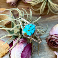 Sterling Silver Turquoise Cuff Bracelet – Small Wrist Friendly