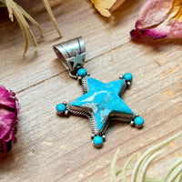 Sterling Silver Star-Shaped Kingman Turquoise Pendant