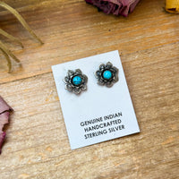 Sterling Silver Kingman Turquoise Stud Earrings