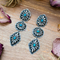 Sterling Silver Kingman Turquoise Dangle Earrings – Native Made by Rita Lee