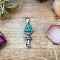 Sterling Silver Sonoran Gold Turquoise Blossom Pendant