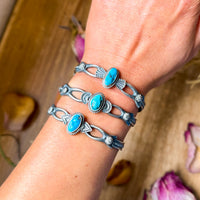 Sterling Silver Kingman Turquoise Cuff Bracelet – Native Made by K. Billah
