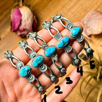Sterling Silver Kingman Turquoise Cuff Bracelet – Native Made by K. Billah