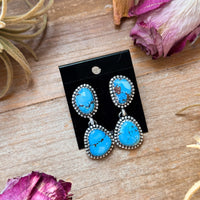 Sterling Silver Golden Hill Turquoise Dangle Earrings