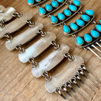 Sterling Silver Kingman Turquoise Dangle Earrings – 5 Inch Statement Design – Native Made by Geraldine James – Navajo Handmade