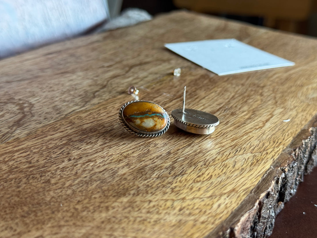 Boulder Turquoise Stud Earrings