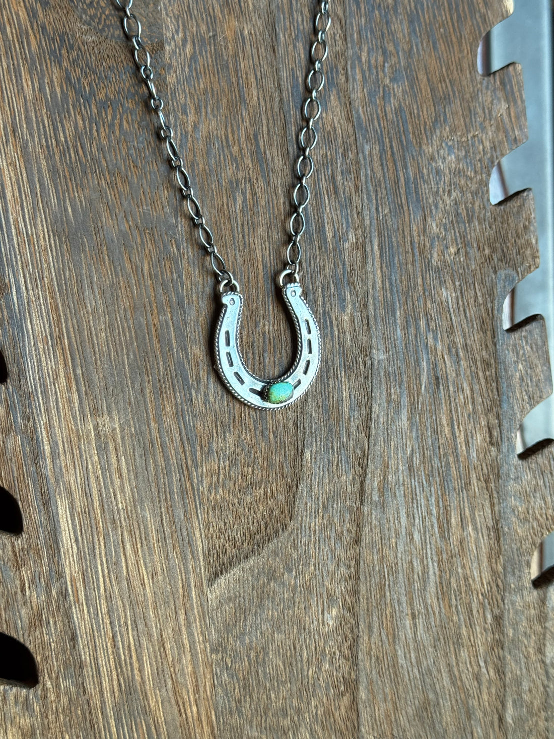 Sterling Horse Shoe with Turquoise Stone