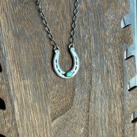 Sterling Horse Shoe with Turquoise Stone