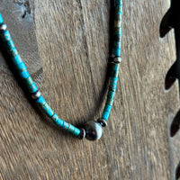 Turquoise Strand with Saucer Pearl
