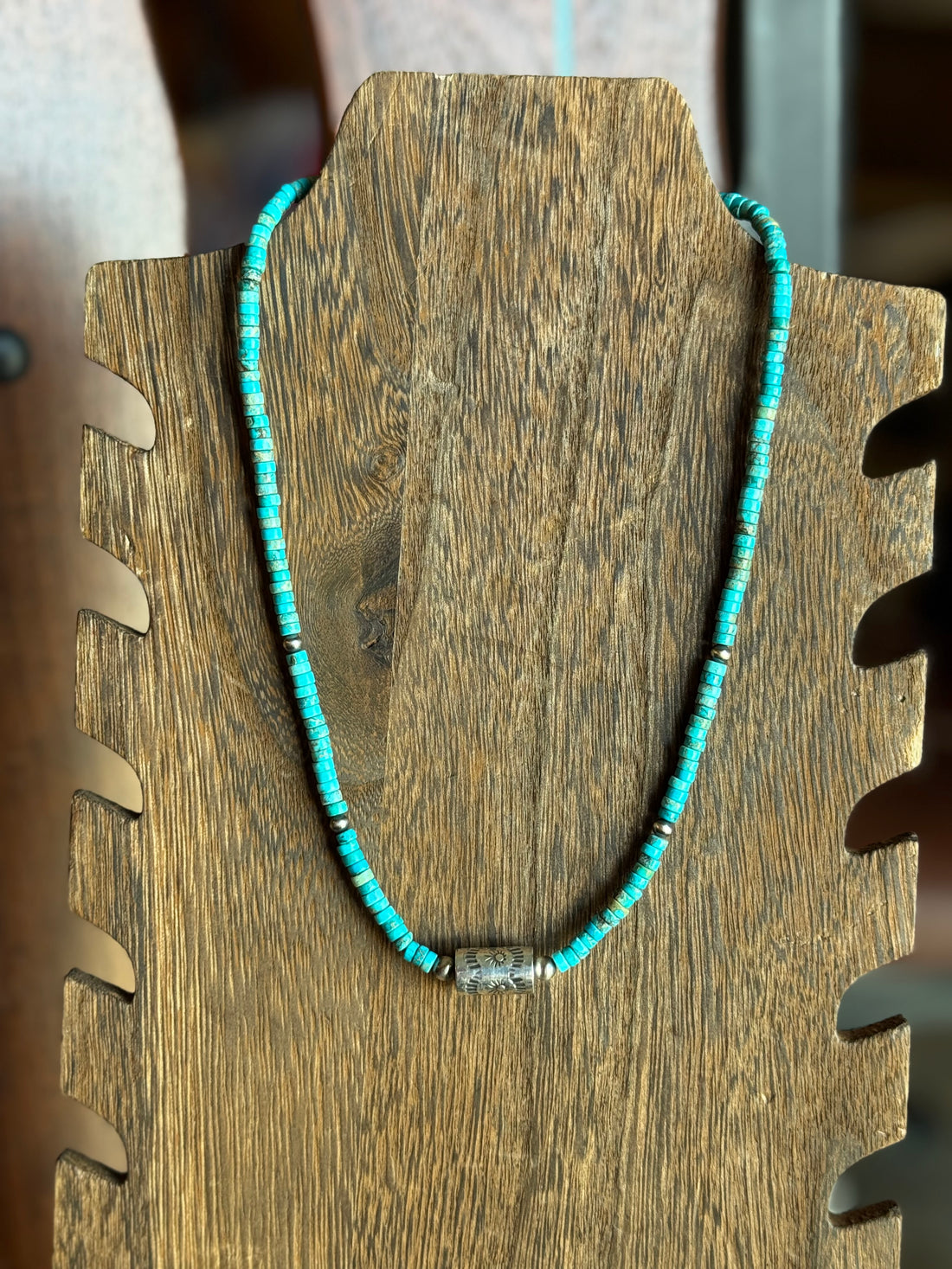 Turquoise Strand with Barrel Bead