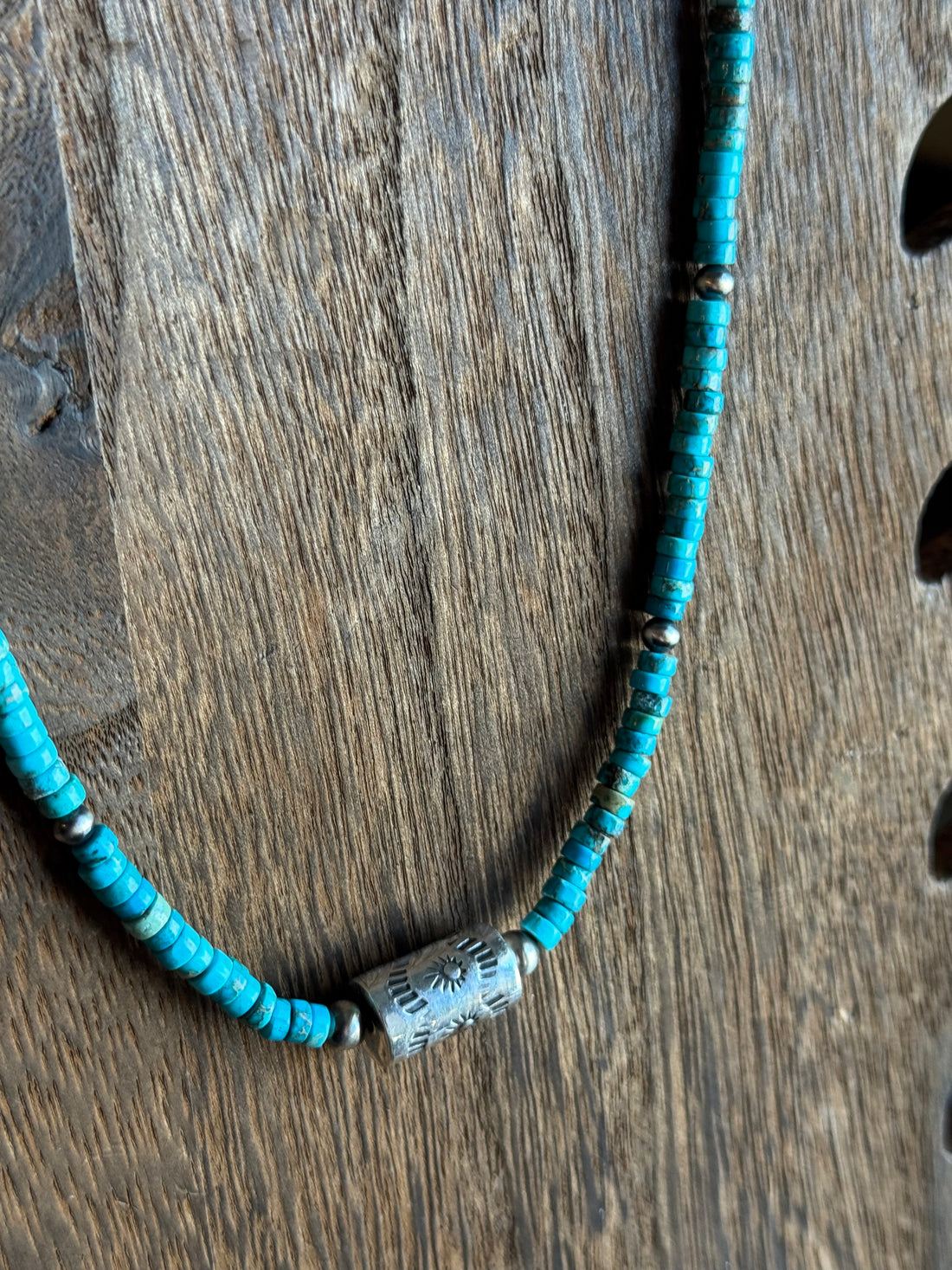 Turquoise Strand with Barrel Bead