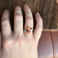 F Martinez Orange Spiny Adjustable Ring
