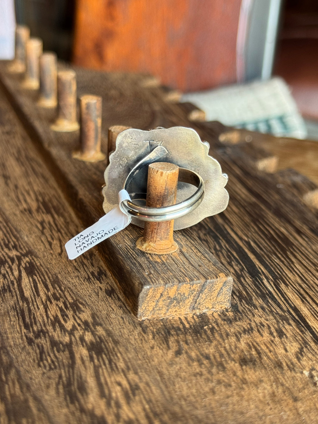 Tia Long White Buffalo AdjustableRing