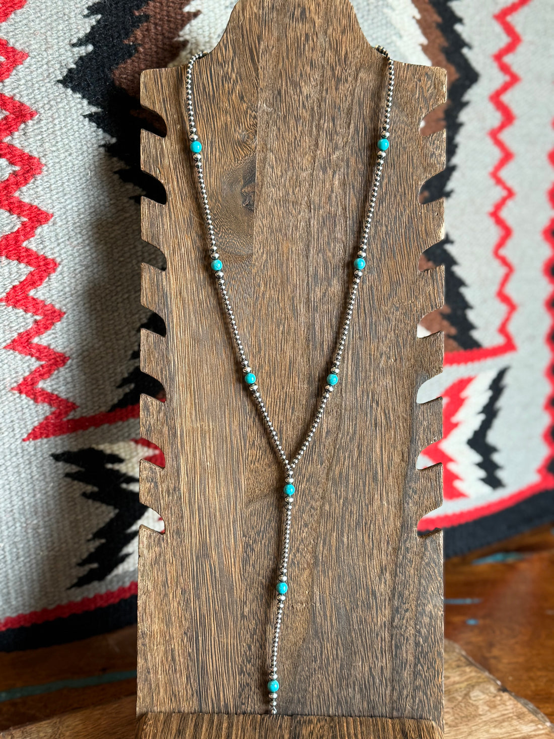 3-6mm Pearl and Turquoise Lariat