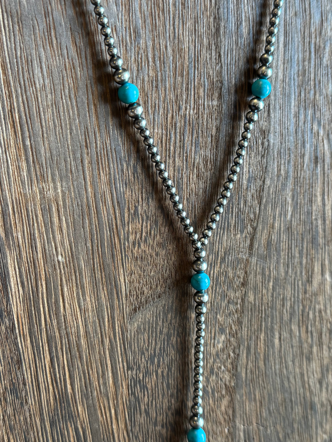 3-6mm Pearl and Turquoise Lariat