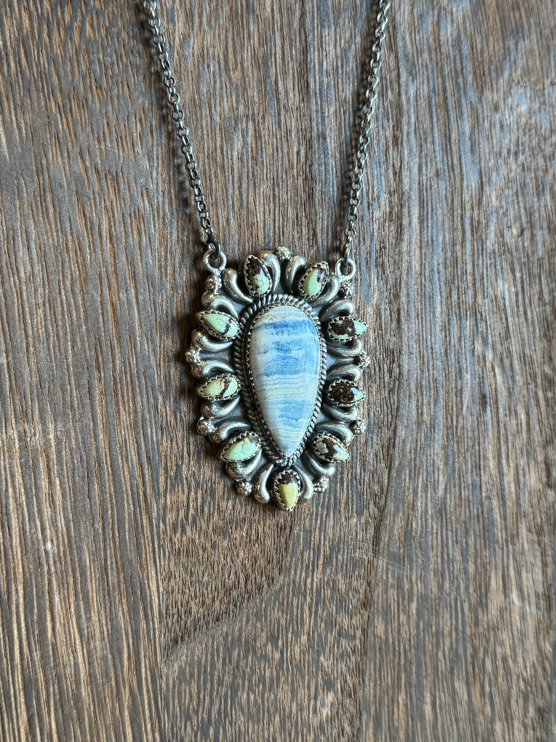 Turquoise and Blue Scheelite Necklace