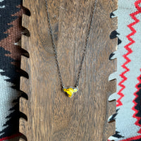 Honey Dahlia Cowhead Necklace