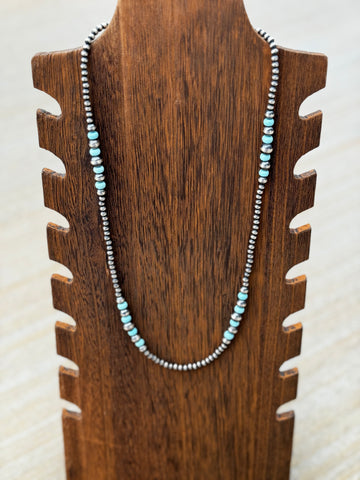24” Graduated Navajo Pearl and Turquoise Strand