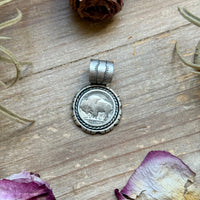 Sterling Silver Buffalo Nickel Pendant – Rope Border – Artist Jason Ogg