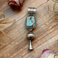 Sterling Silver Blue Dream Turquoise Blossom Pendant –  Handmade by Artist Jason Ogg