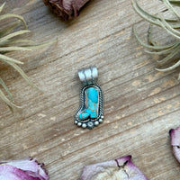 Sterling Silver Kingman Turquoise Cowboy Boot Pendant – Handmade by Artist Shay Pfeiffer