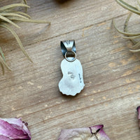 Sterling Silver Kingman Turquoise Cowboy Boot Pendant – Handmade by Artist Shay Pfeiffer