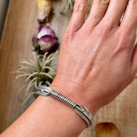 Sterling Silver Hudson Feather Cuff – Fits 7.5” Wrist – Handmade by Artist Jason Ogg