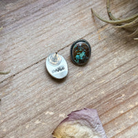 Sterling Silver Rising Phoenix Turquoise Stud Earrings – Handmade by Artist Jason Ogg