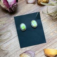 Sterling Silver Palomino Variscite Stud Earrings, Artist Jason Ogg