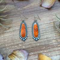 Sterling Silver Orange Spiny Oyster Dangle Earrings – Artist Shay Pfeiffer
