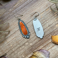 Sterling Silver Orange Spiny Oyster Dangle Earrings – Artist Shay Pfeiffer