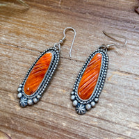 Sterling Silver Orange Spiny Oyster Dangle Earrings – Artist Shay Pfeiffer