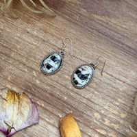 Sterling Silver White Buffalo Dangle Earrings – Handmade by Artist Jason Ogg