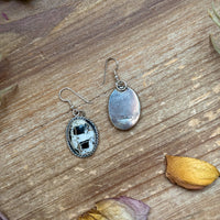 Sterling Silver White Buffalo Dangle Earrings – Handmade by Artist Jason Ogg