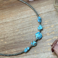 Golden Hills Turquoise & Sterling Silver Pearl Necklace – 16 Inch