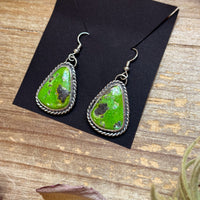 Sterling Silver Sonoran Turquoise Dangle Earrings – Handmade by Artist Jason Ogg