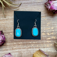 Sterling Silver Big Nugget Turquoise Dangle Earrings – Handmade by Artist Jason Ogg