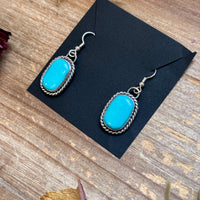 Sterling Silver Big Nugget Turquoise Dangle Earrings – Handmade by Artist Jason Ogg