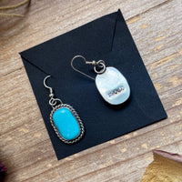 Sterling Silver Big Nugget Turquoise Dangle Earrings – Handmade by Artist Jason Ogg