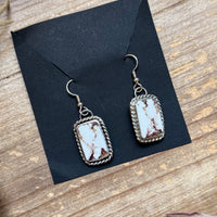 Sterling Silver Wild Horse Jasper Dangle Earrings – Handmade by Artist Jason Ogg