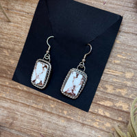 Sterling Silver Wild Horse Jasper Dangle Earrings – Handmade by Artist Jason Ogg