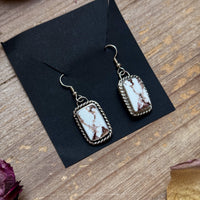 Sterling Silver Wild Horse Jasper Dangle Earrings – Handmade by Artist Jason Ogg
