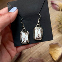 Sterling Silver Wild Horse Jasper Dangle Earrings – Handmade by Artist Jason Ogg