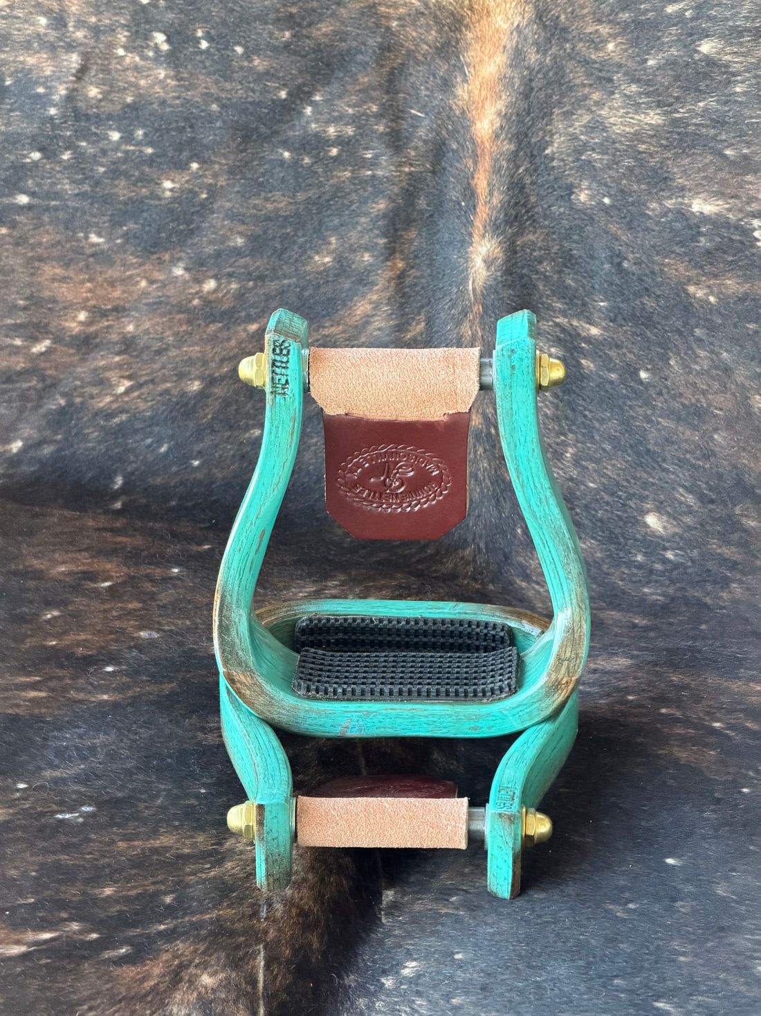 2” Distressed Turquoise Barrel Racer