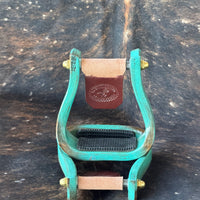 2” Distressed Turquoise Barrel Racer